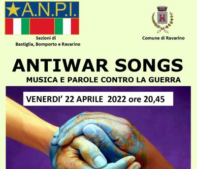 Antiwar songs. Venerdì 22 aprile ore 20.45, Teatro comunale di Ravarino foto 