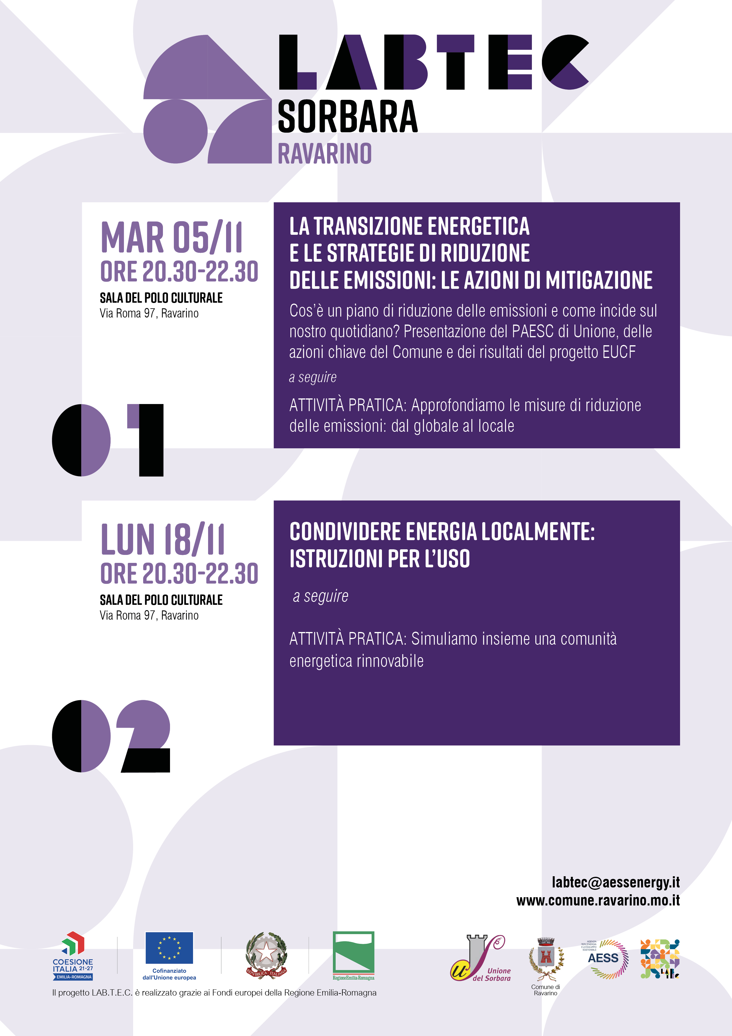 Percorso LAB.T.E.C 5 e 18 Novembre